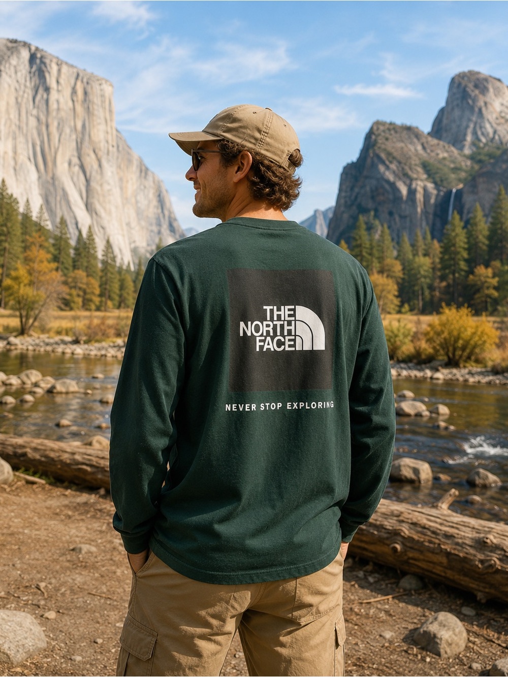 The North Face Box NSE Long Sleeve Tee Men’s L Green A4762